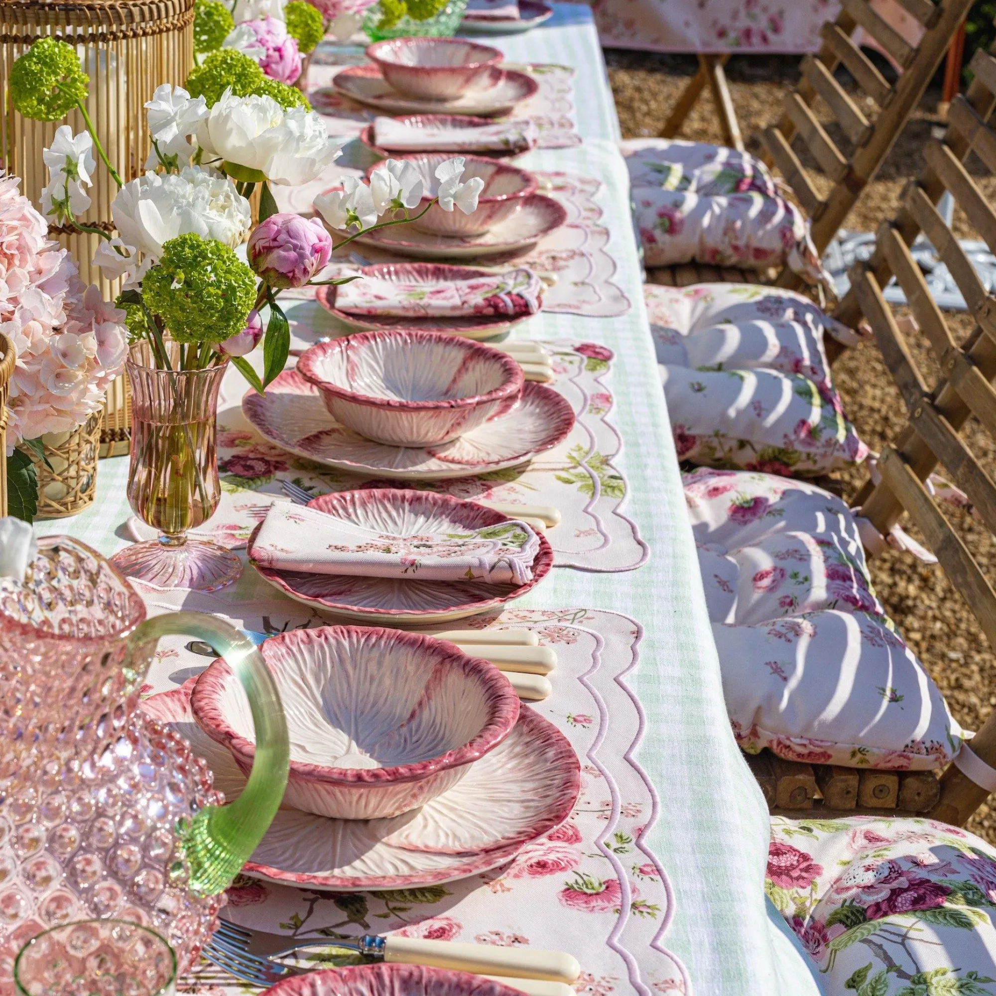 Pink Capri Lettuce Dinner Plate|Mrs. Alice Hot