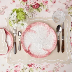 Pink Capri Lettuce Dinner Plate|Mrs. Alice Hot