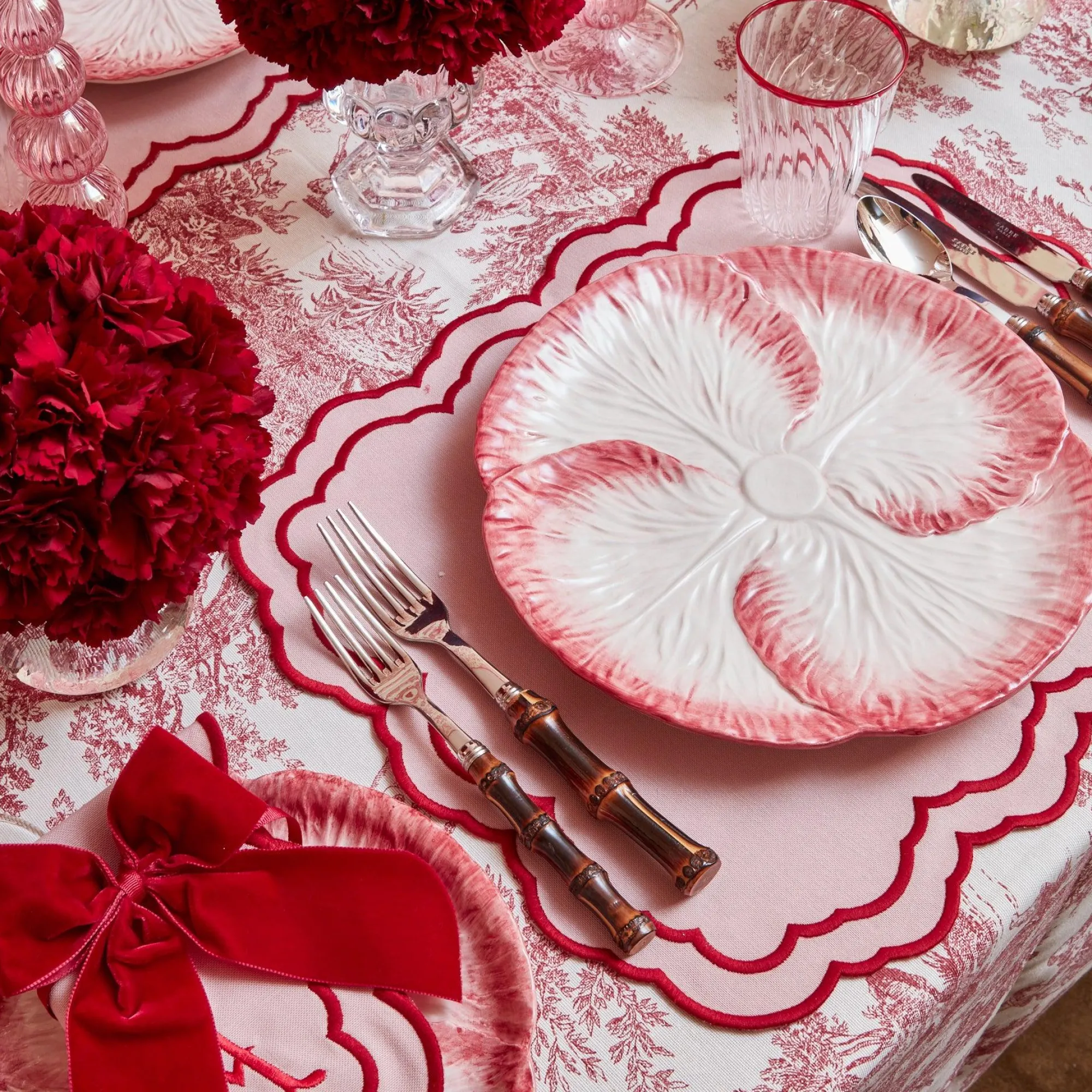 Pink Capri Lettuce Dinner Plate (Set Of 4)|Mrs. Alice Hot