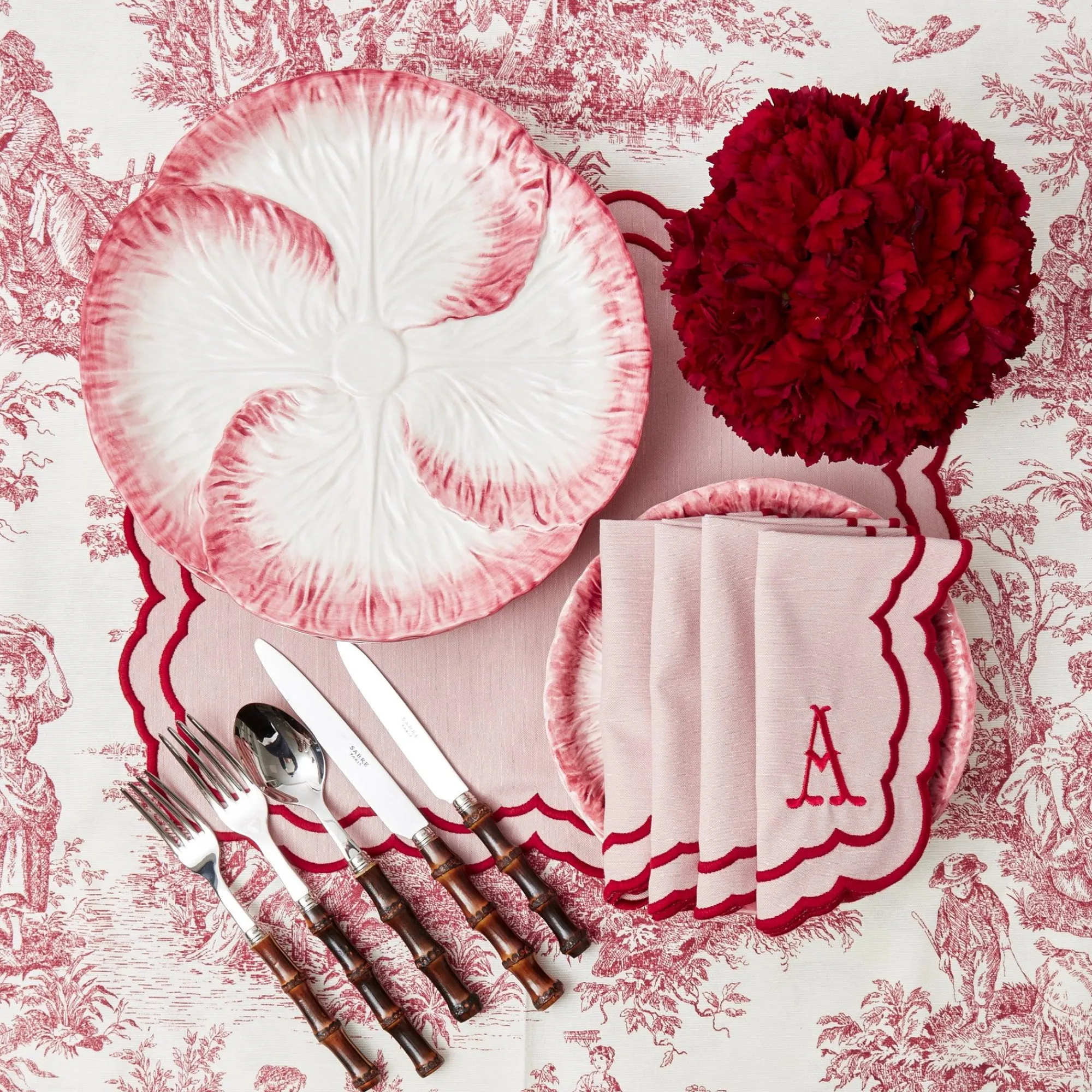 Pink Capri Lettuce Dinner Plate (Set Of 4)|Mrs. Alice Hot