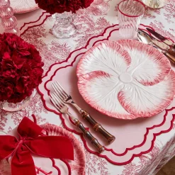 Pink Capri Lettuce Dinner Plate (Set Of 4)|Mrs. Alice