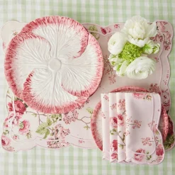 Pink Capri Lettuce Dinner Plate (Set Of 4)|Mrs. Alice