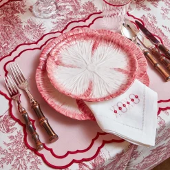 Pink Capri Lettuce Dinner Plate (Set Of 4)|Mrs. Alice