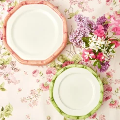 Pink Geometric Bamboo Dinner Plate (Set Of 4)|Mrs. Alice Online