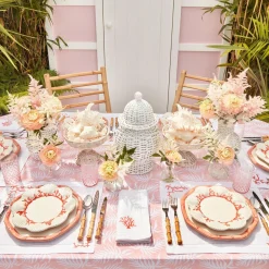 Pink Geometric Bamboo Dinner Plate (Set Of 4)|Mrs. Alice Online