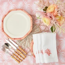 Pink Geometric Bamboo Dinner Plate (Set Of 4)|Mrs. Alice Online