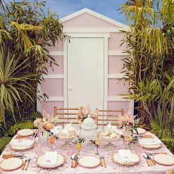 Pink Geometric Bamboo Dinner Plate (Set Of 4)|Mrs. Alice