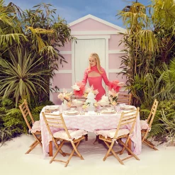 Pink Geometric Bamboo Dinner Plate (Set Of 4)|Mrs. Alice