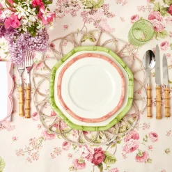 Pink Geometric Bamboo Starter Plate (Set Of 4)|Mrs. Alice Best