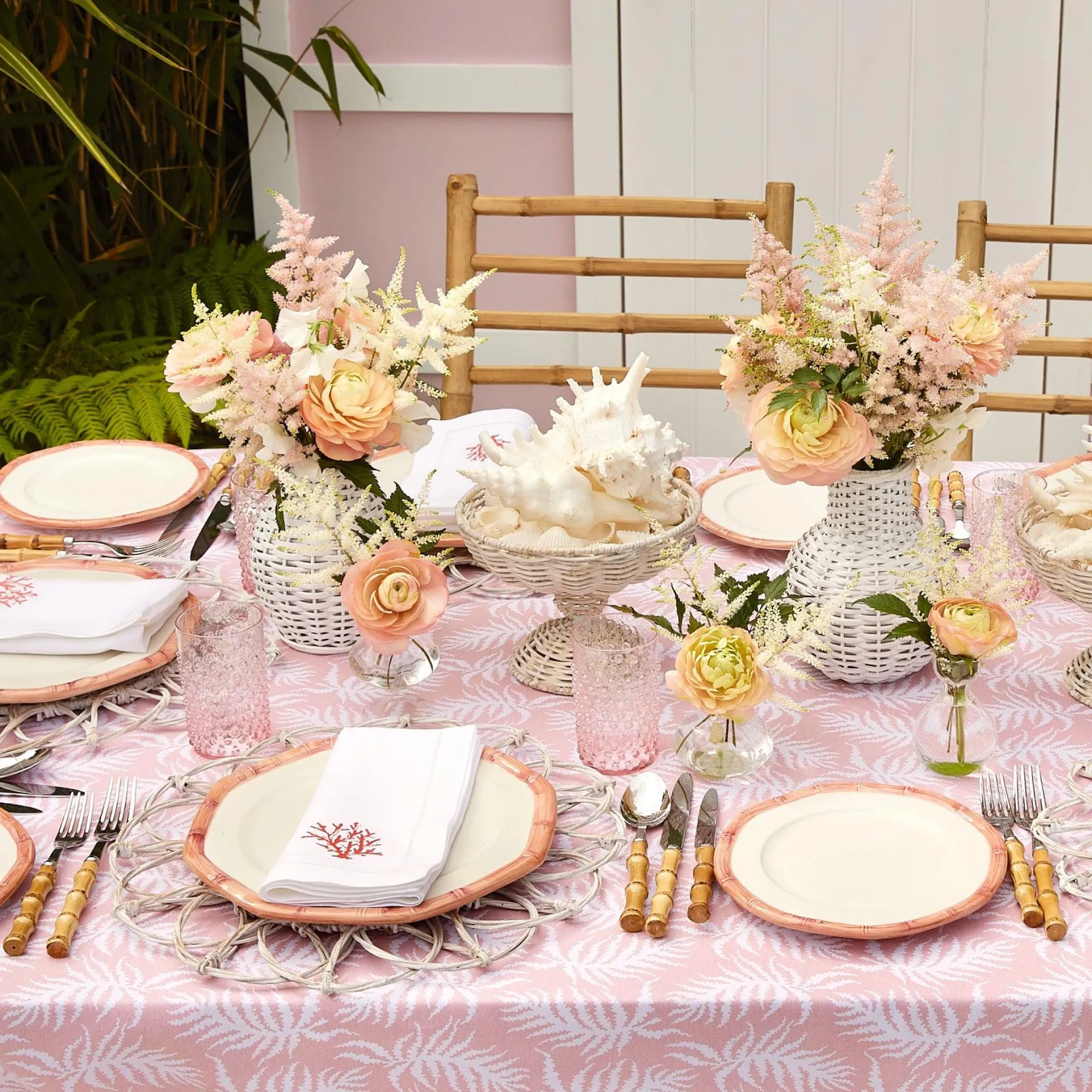 Pink Geometric Bamboo Starter Plate (Set Of 4)|Mrs. Alice Best