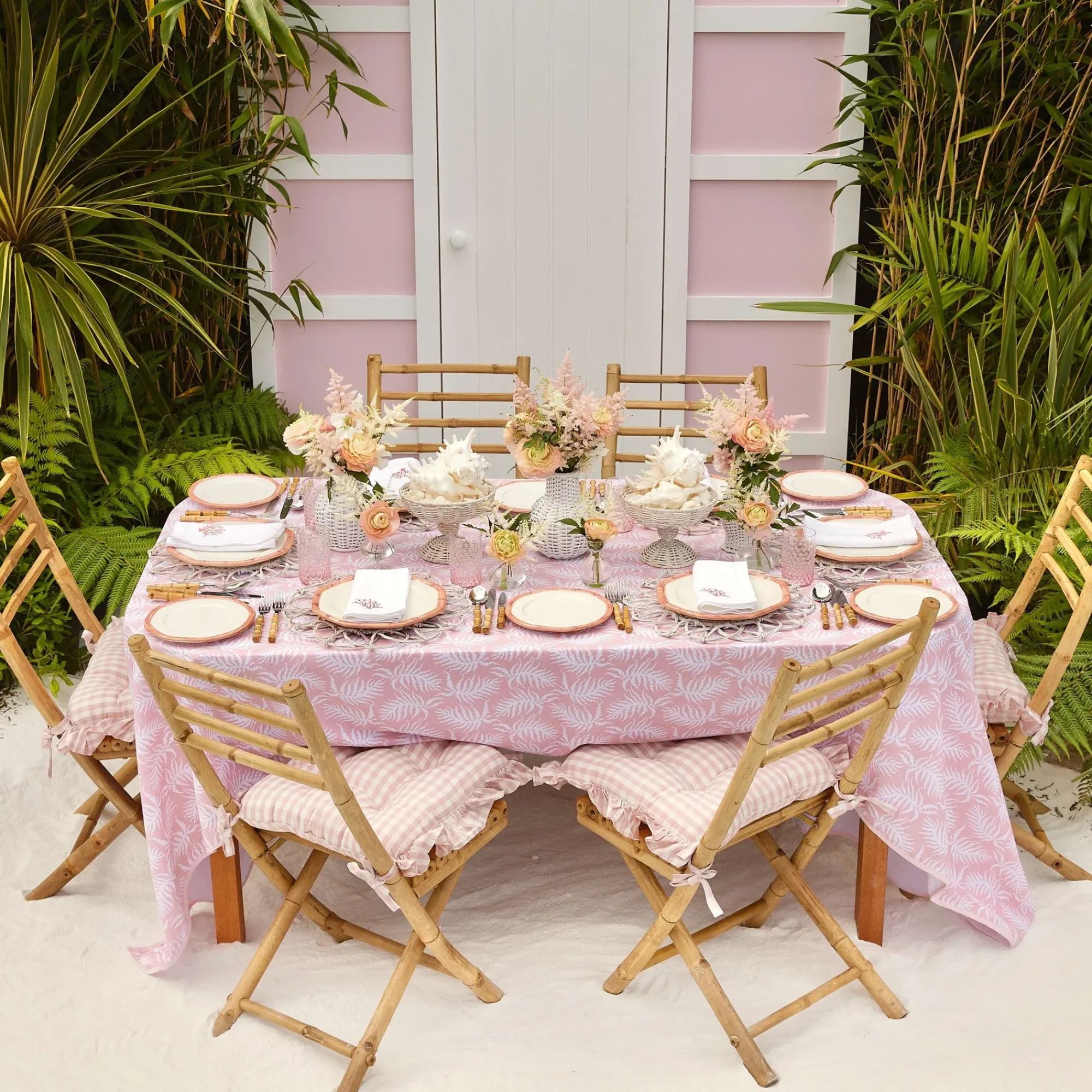 Pink Geometric Bamboo Starter Plate (Set Of 4)|Mrs. Alice Best