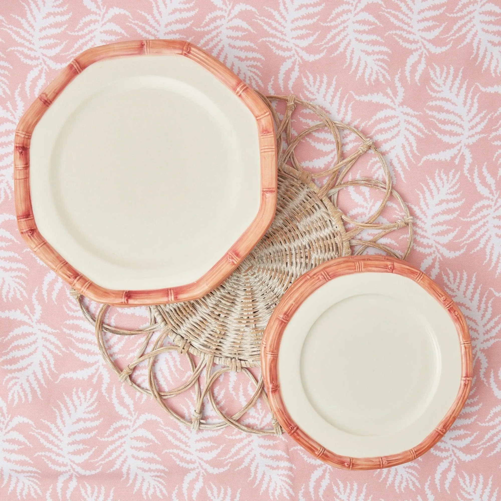 Pink Geometric Bamboo Starter Plate (Set Of 4)|Mrs. Alice Best