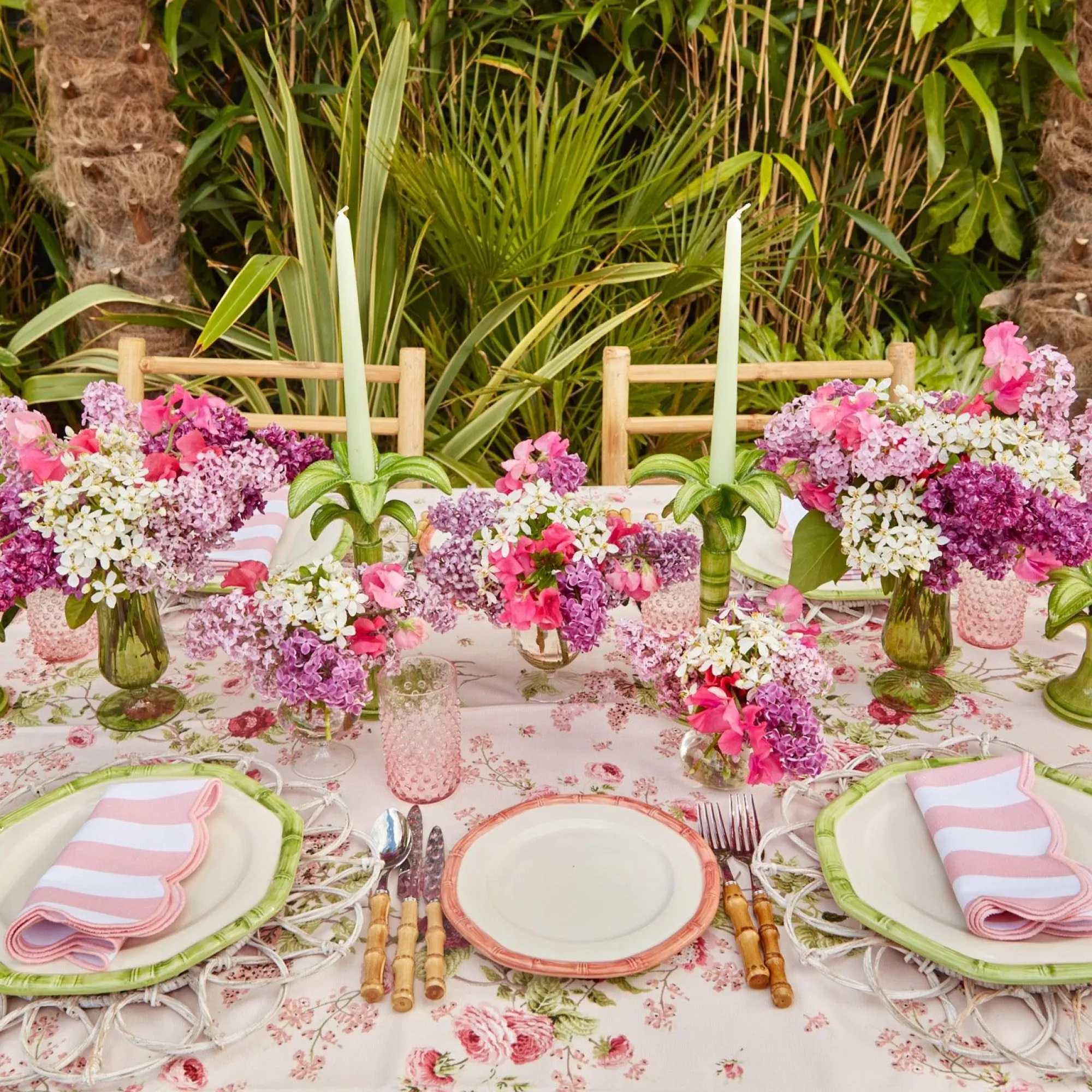 Pink Geometric Bamboo Starter Plate (Set Of 4)|Mrs. Alice Best