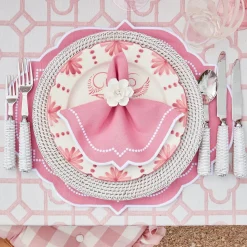 Pink Gingham Ruffle Seat Pad Cushion (Set Of 4)|Mrs. Alice Sale