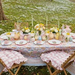 Pink Gingham Ruffle Seat Pad Cushion (Set Of 4)|Mrs. Alice Sale