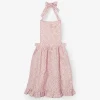Pink Leopard Frilled Apron|Mrs. Alice Online