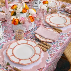 Pink Petal Bamboo Dinner & Starter Plates (Set Of 8)|Mrs. Alice Outlet