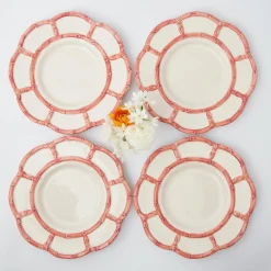 Pink Petal Bamboo Dinner Plates (Set Of 4)|Mrs. Alice Online