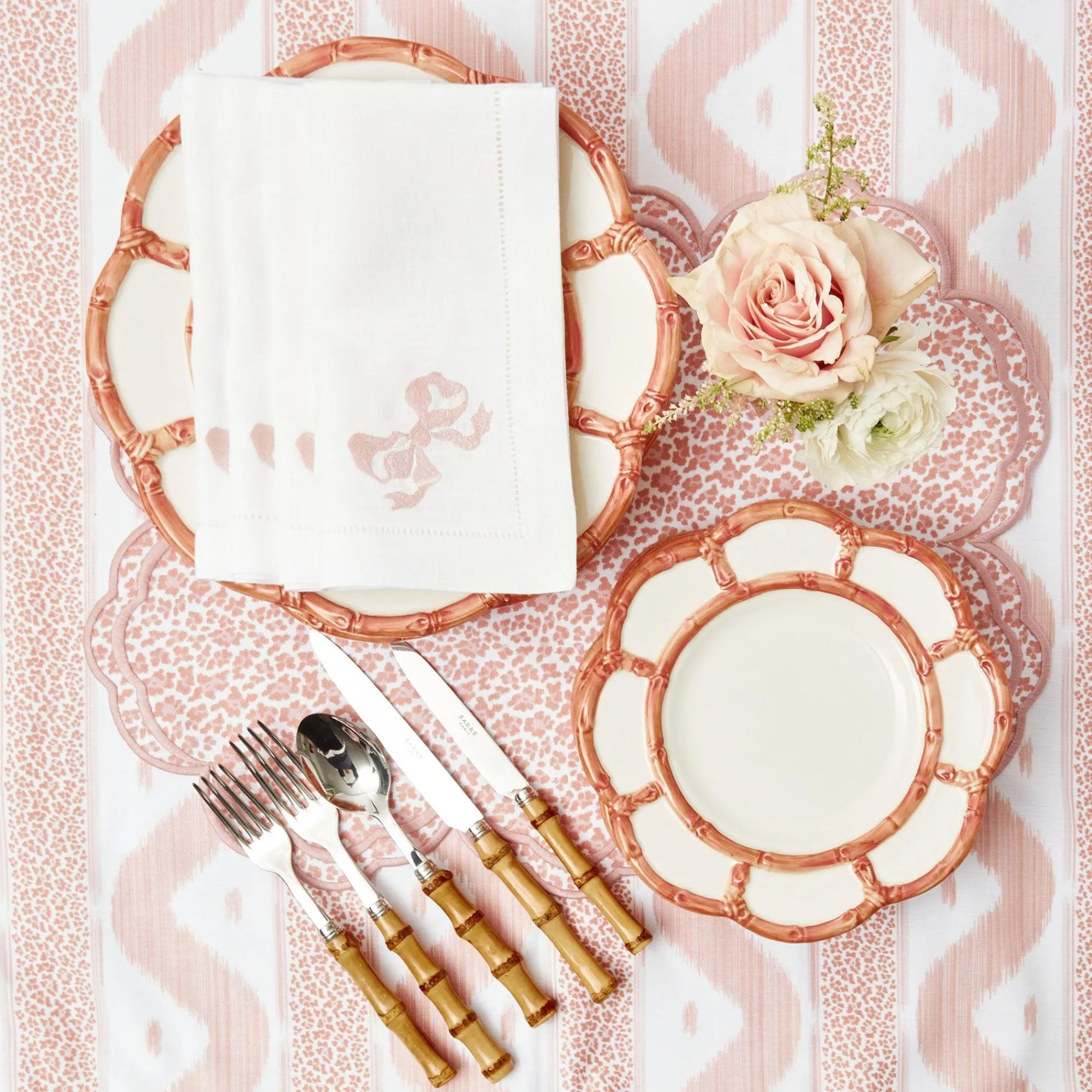 Pink Petal Bamboo Starter Plates (Set Of 4)|Mrs. Alice Outlet