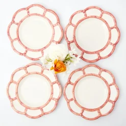 Pink Petal Bamboo Starter Plates (Set Of 4)|Mrs. Alice New