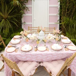 Pink Trailing Ferns Tablecloth|Mrs. Alice Clearance