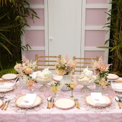 Pink Trailing Ferns Tablecloth|Mrs. Alice Clearance