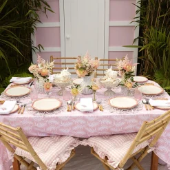 Pink Trailing Ferns Tablecloth|Mrs. Alice Clearance