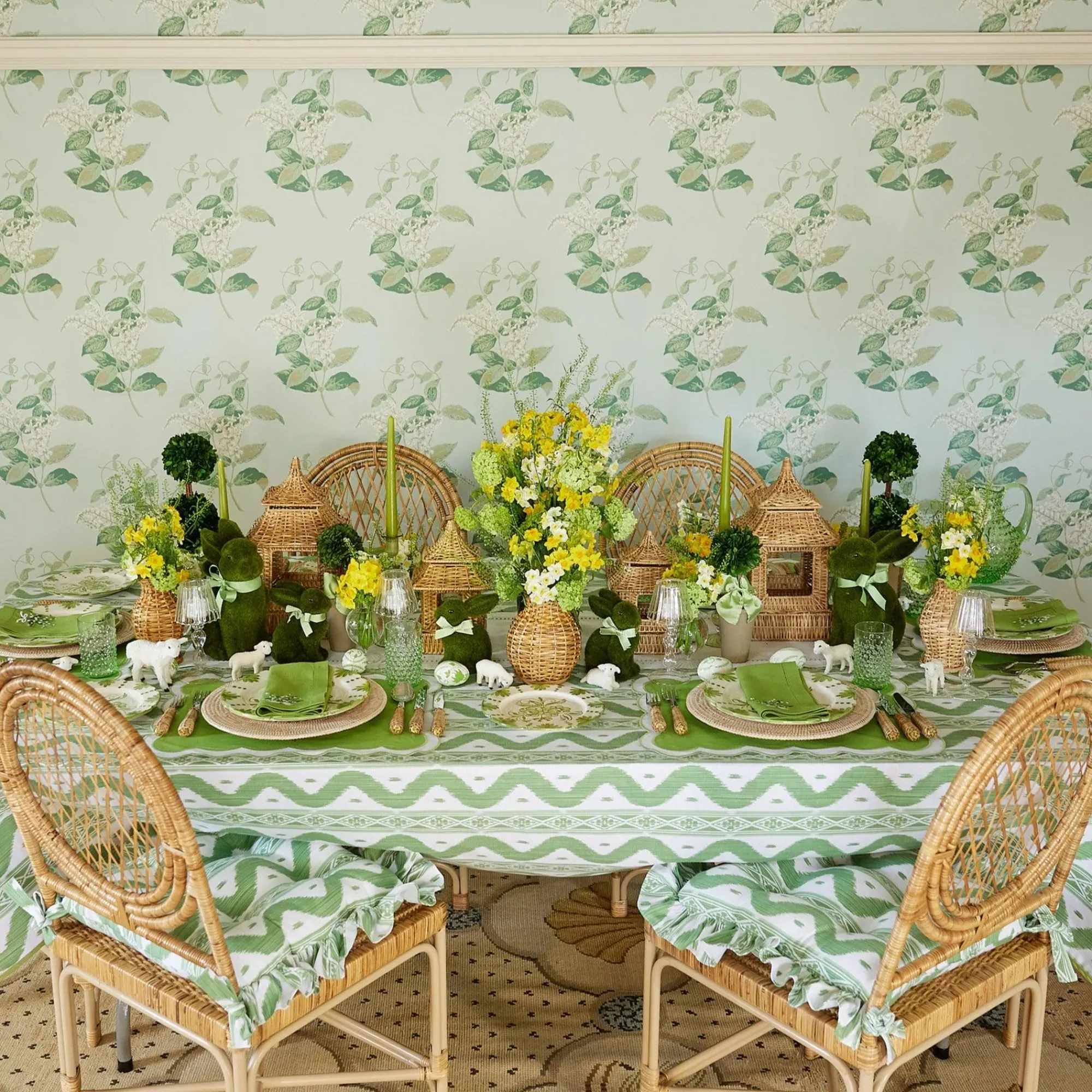 Potted Boxwood With Green Bow Decoration Set|Mrs. Alice Outlet