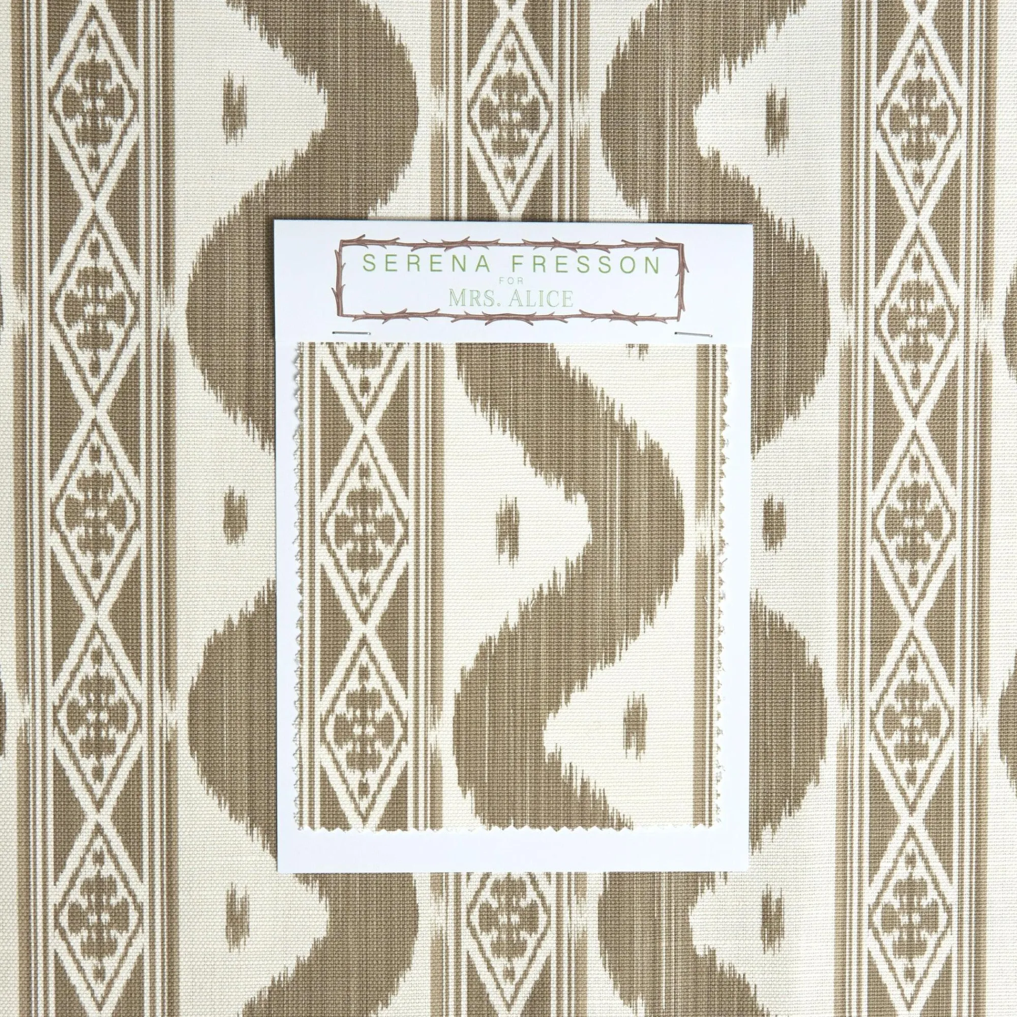 Putty Ikat Stripe Fabric|Mrs. Alice Clearance