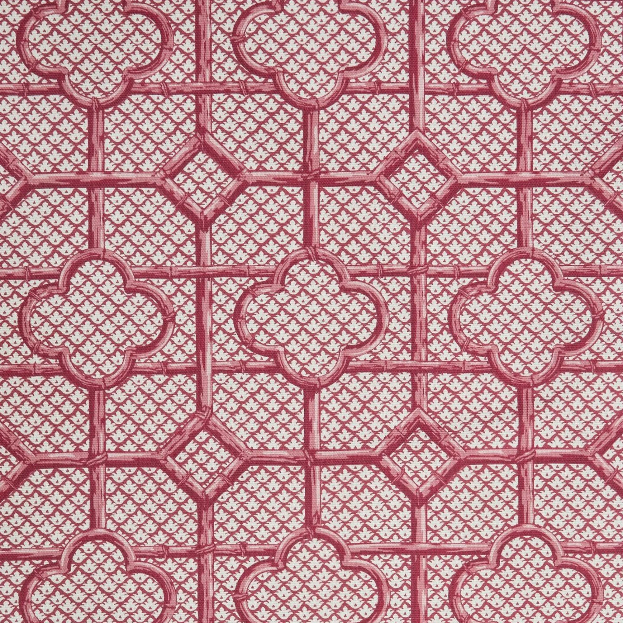 Raspberry Pink Bamboo Trellis Fabric|Mrs. Alice Online