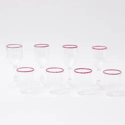 Red Rim Glassware (Set Of 8)|Mrs. Alice