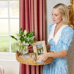 Round Rattan Scalloped Tray|Mrs. Alice Sale