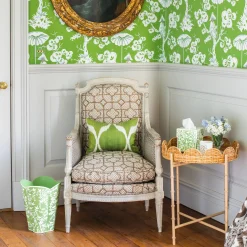 Round Scalloped Rattan Tray With Stand|Mrs. Alice Online