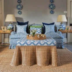 Round Scalloped Rattan Tray With Stand|Mrs. Alice Online