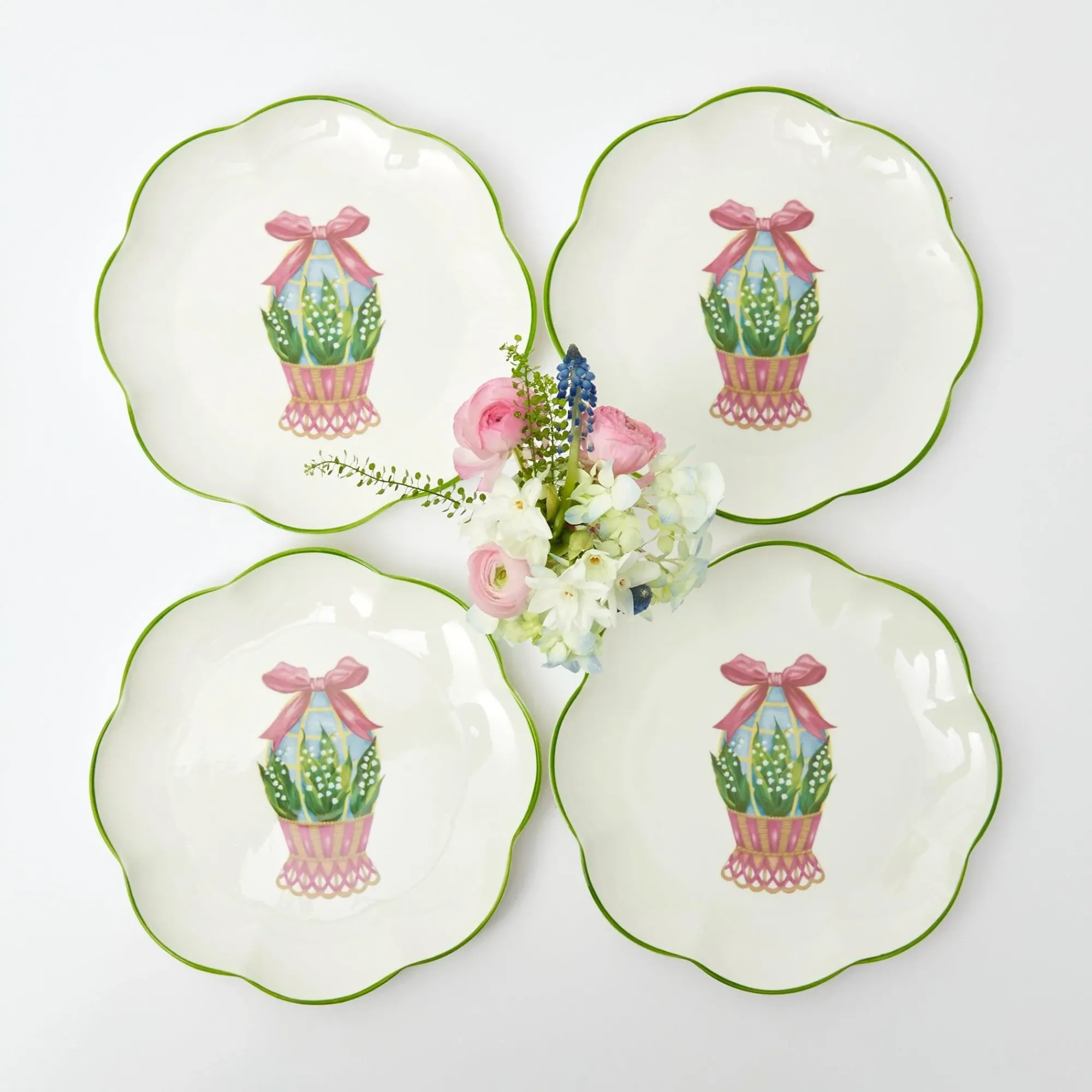 Scalloped Easter Starter Plates (Set Of 4)|Mrs. Alice Clearance