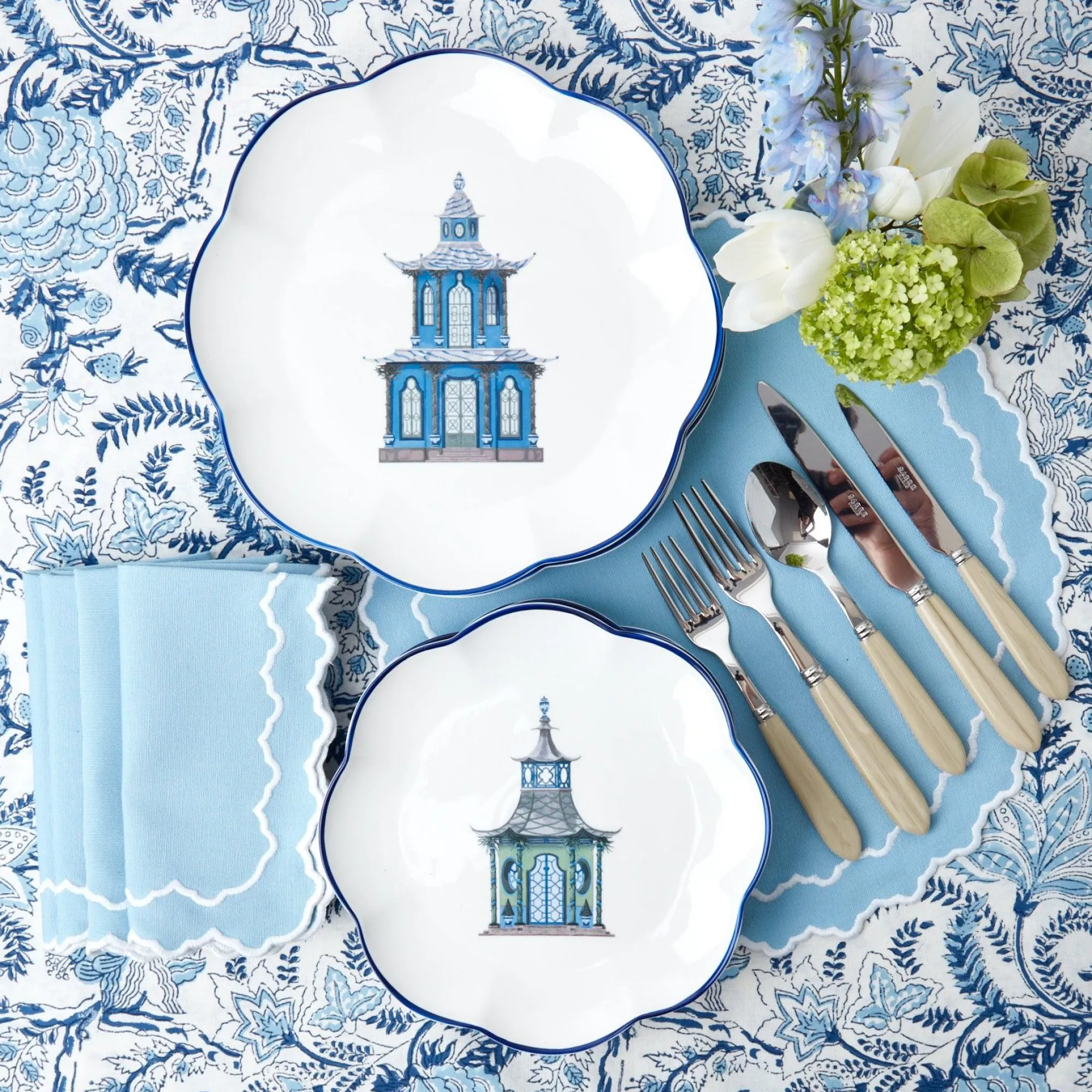 Scalloped Pagoda Dinner Plate (Set Of 4)|Mrs. Alice Online