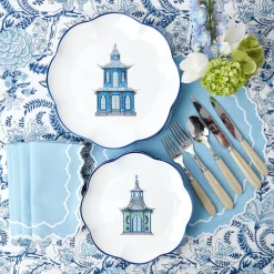 Scalloped Pagoda Dinner Plate|Mrs. Alice Best