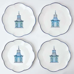 Scalloped Pagoda Starter Plate (Set Of 4)|Mrs. Alice Discount