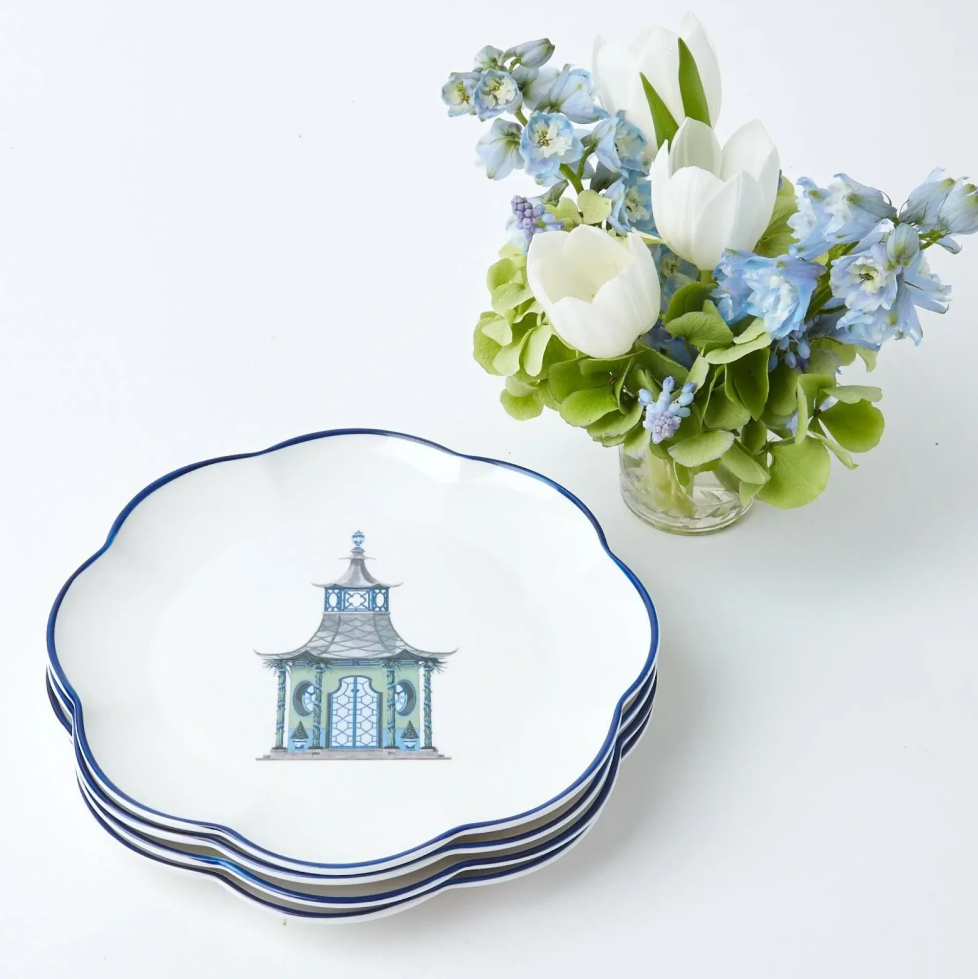 Scalloped Pagoda Starter Plate (Set Of 4)|Mrs. Alice Discount