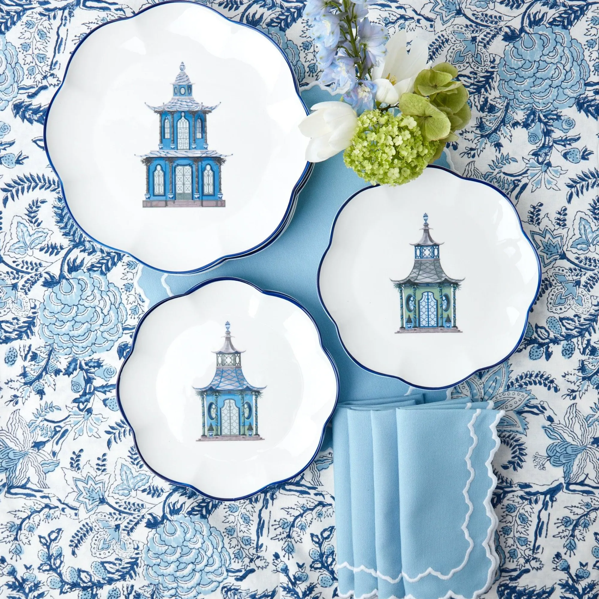 Scalloped Pagoda Starter Plate (Set Of 4)|Mrs. Alice Discount