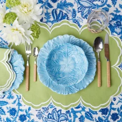 Serena Apple Green Scalloped Napkins (Set Of 4)|Mrs. Alice Clearance