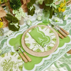 Serena Applique Green Placemats (Set Of 4)|Mrs. Alice Outlet