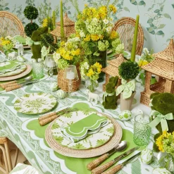 Serena Applique Green Placemats (Set Of 4)|Mrs. Alice Outlet