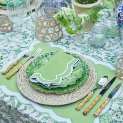 Serena Applique Green Placemats (Set Of 4)|Mrs. Alice Outlet