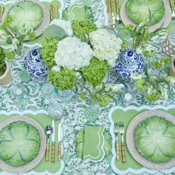 Serena Applique Green Placemats (Set Of 4)|Mrs. Alice Outlet