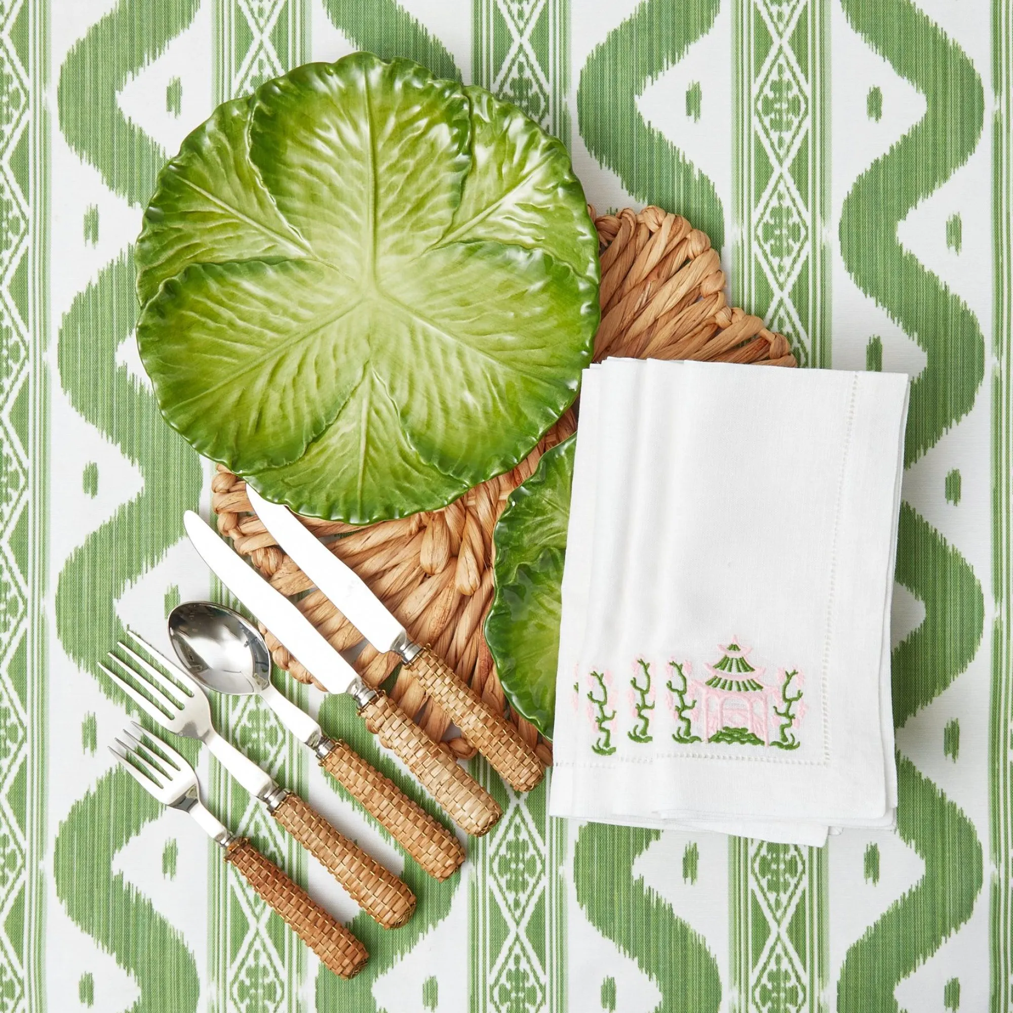 Serena Green Cabbage Dinner Plate (Set Of 4)|Mrs. Alice Best