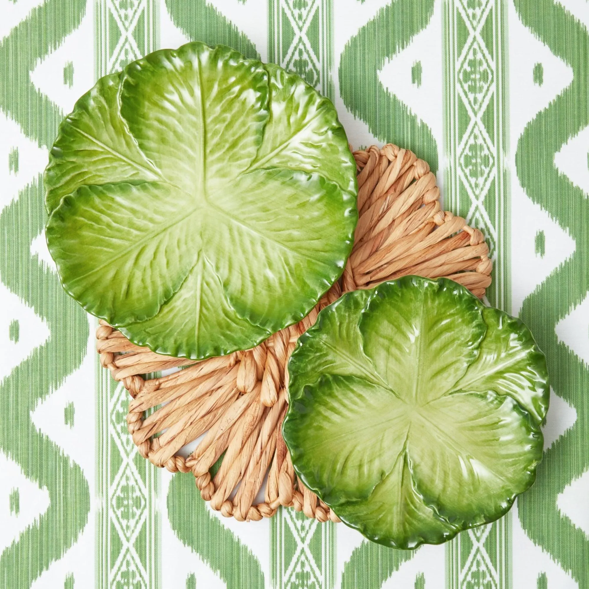 Serena Green Cabbage Dinner & Starter Plates (Set Of 8)|Mrs. Alice Hot