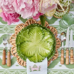 Serena Green Cabbage Starter Plate (Set Of 4)|Mrs. Alice Online