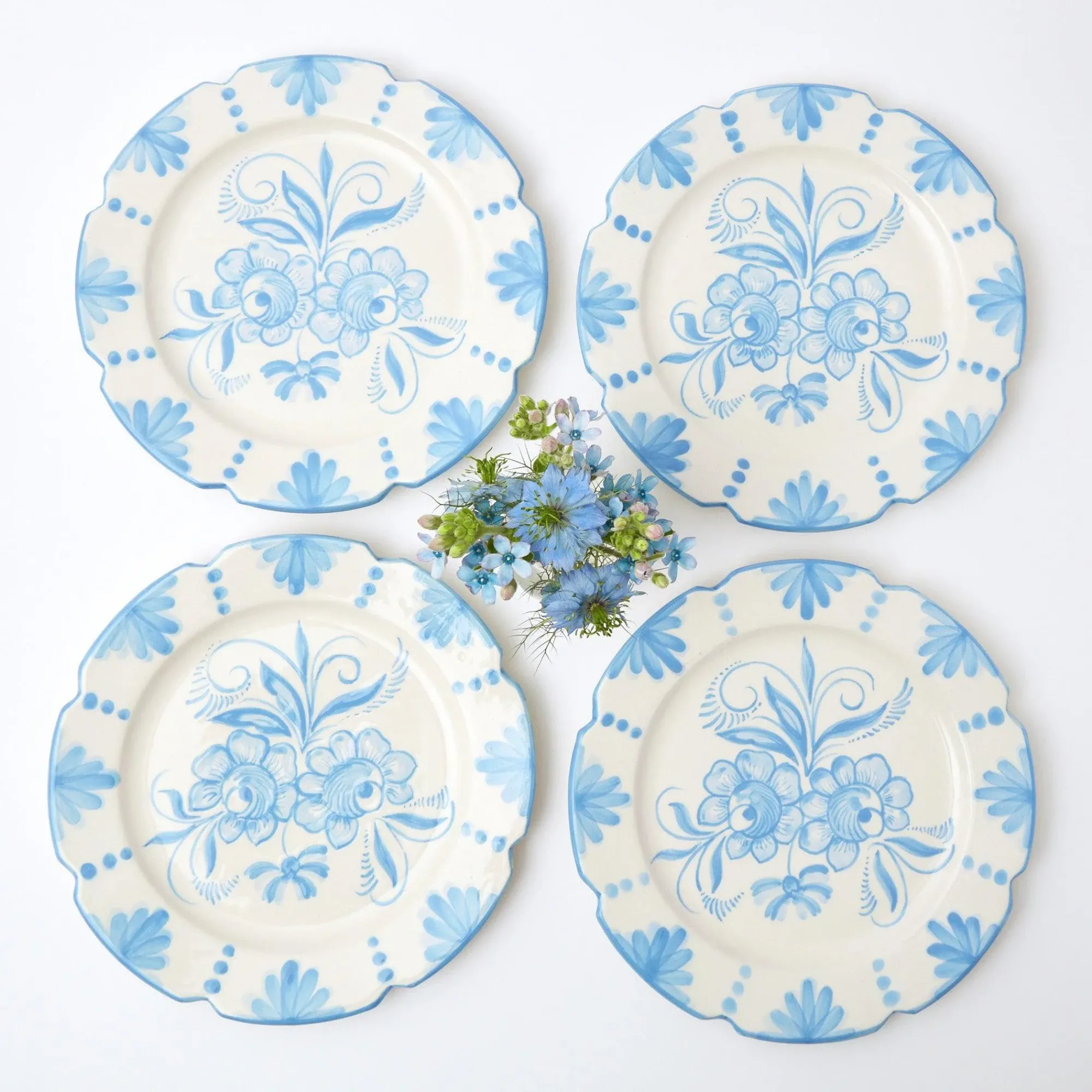 Seville Blue Gardenia Dinner Plate (Set Of 4)|Mrs. Alice Online
