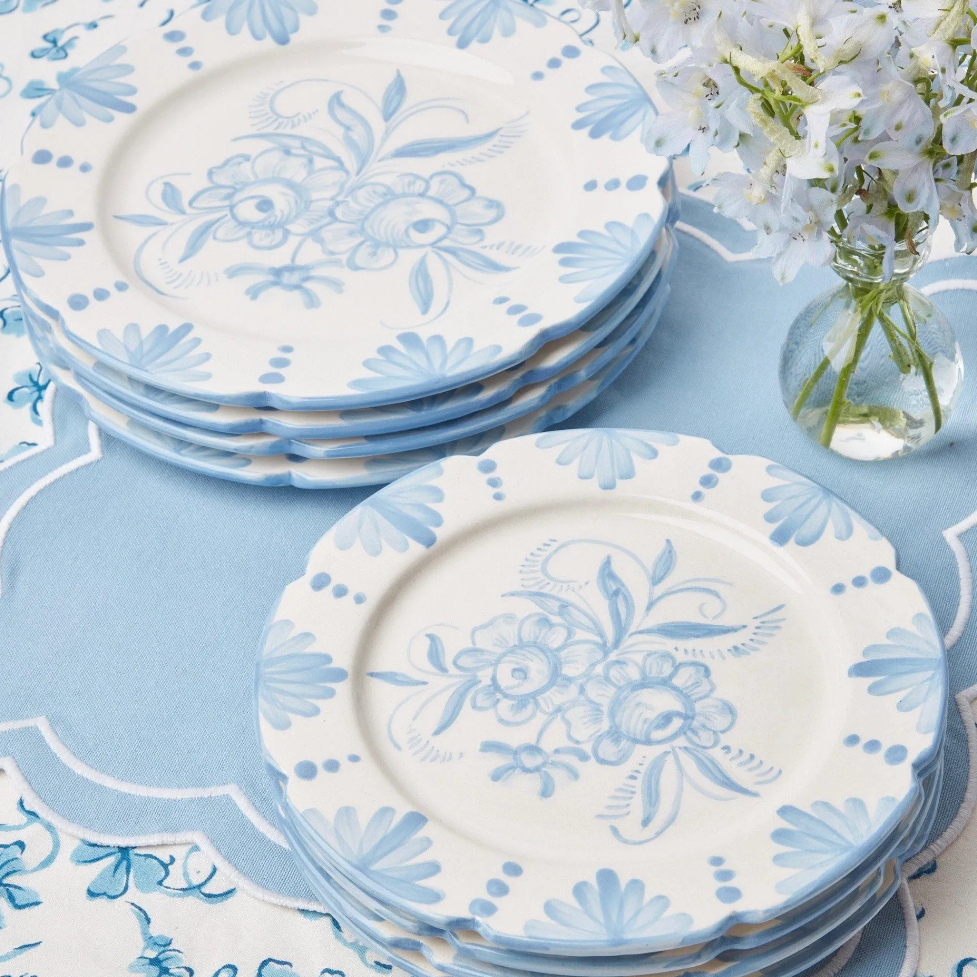 Seville Blue Gardenia Dinner Plate (Set Of 4)|Mrs. Alice Online